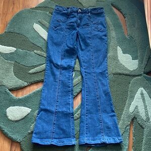 Saints and Hearts Classic Rock Couture Star Flare Bell Bottom Jeans L